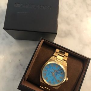 Michael Kors Gold watch with Turquoise Face